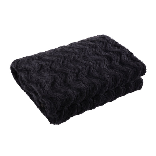 500Gsm Faux Fur Heated Throw Charcoal