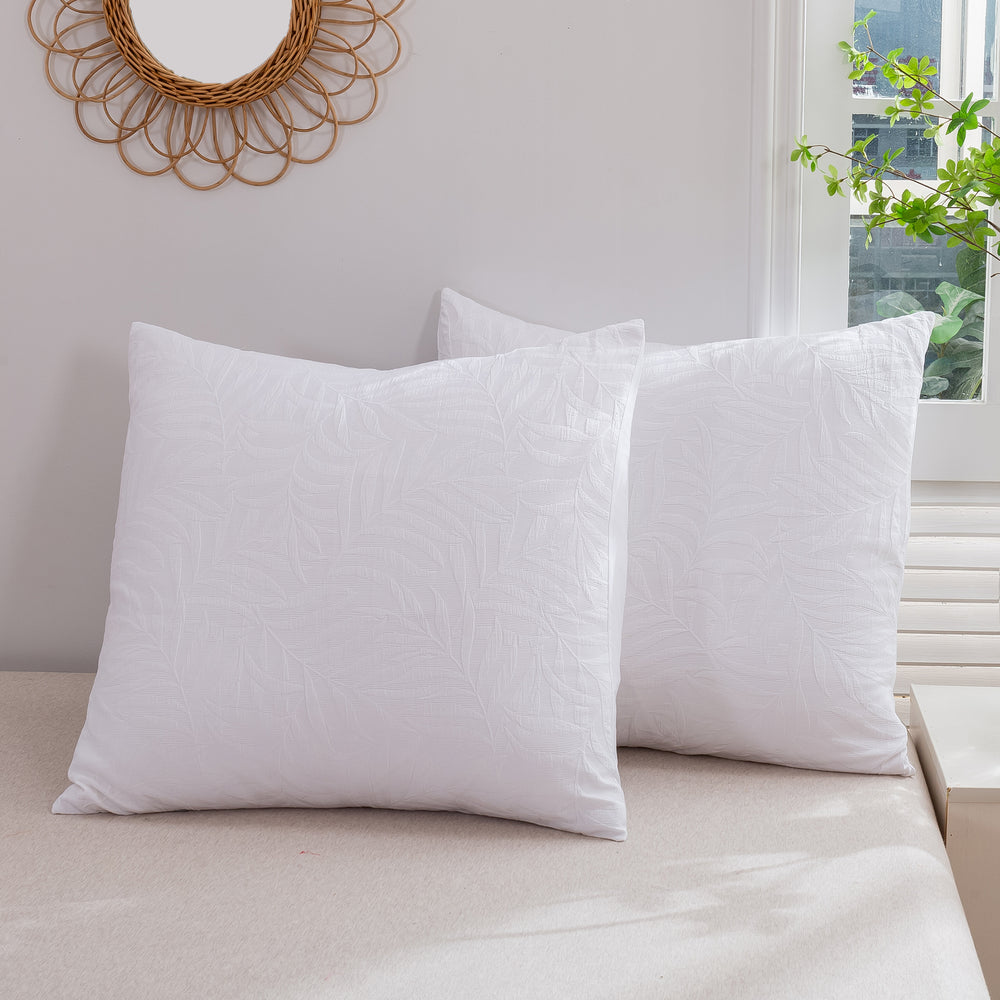 
                      
                        Leafy Jacquard 100% Cotton European Pillowcase White
                      
                    