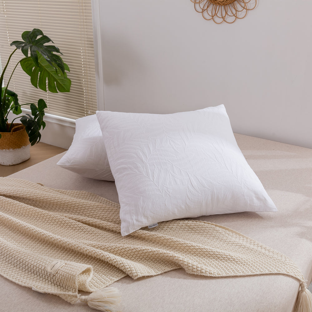 
                      
                        Leafy Jacquard 100% Cotton European Pillowcase White
                      
                    