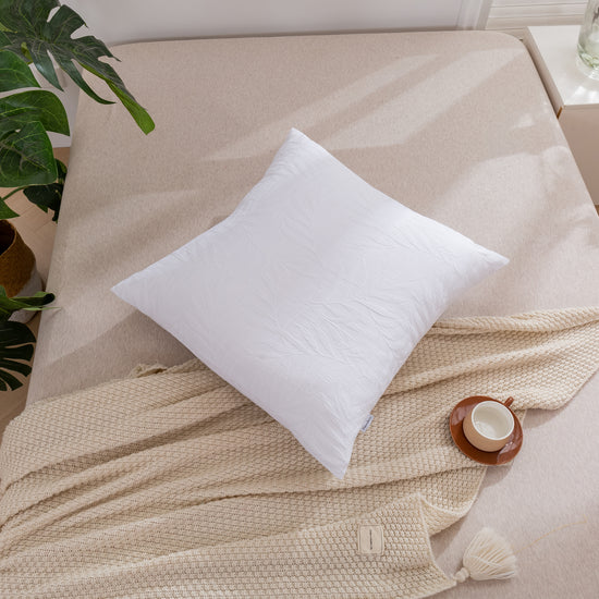 Leafy Jacquard 100% Cotton European Pillowcase White