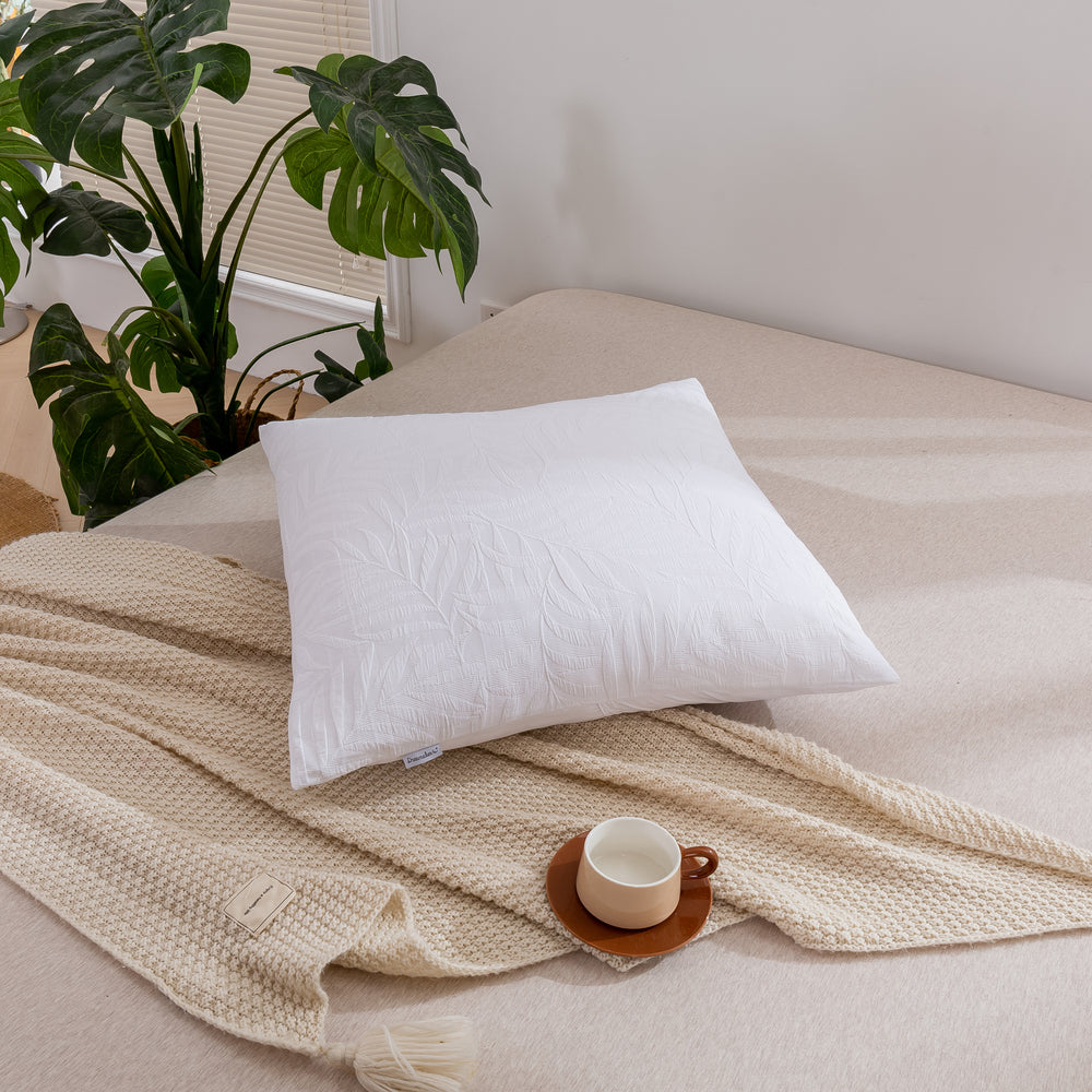 
                      
                        Leafy Jacquard 100% Cotton European Pillowcase White
                      
                    