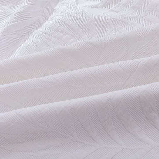 Leafy Jacquard 100% Cotton European Pillowcase White