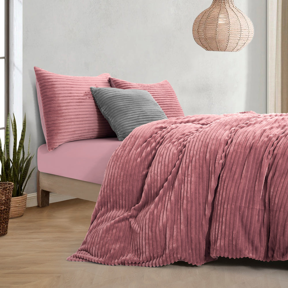 
                      
                        Embossed Teddy Fleece Quilt Cover Set Blush
                      
                    