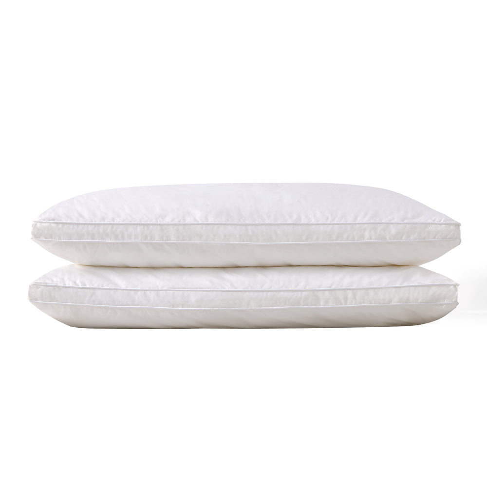 
                      
                        Microfibre Gusseted Pillow with Removable Cotton Cover -  Low Profile - Twin Pack
                      
                    