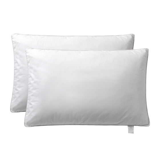 Microfibre Gusseted Pillow with Removable Cotton Cover -  Medium Profile - Twin Pack