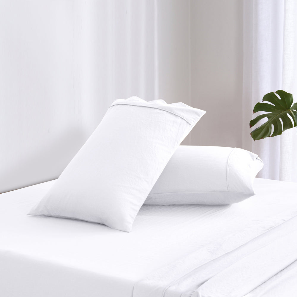 
                      
                        Superfine Washed Microfibre Standard Pillowcase Twin Pack - White
                      
                    