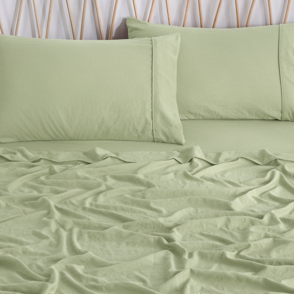 
                      
                        Superfine Washed Microfibre Sheet Set Sage Green
                      
                    