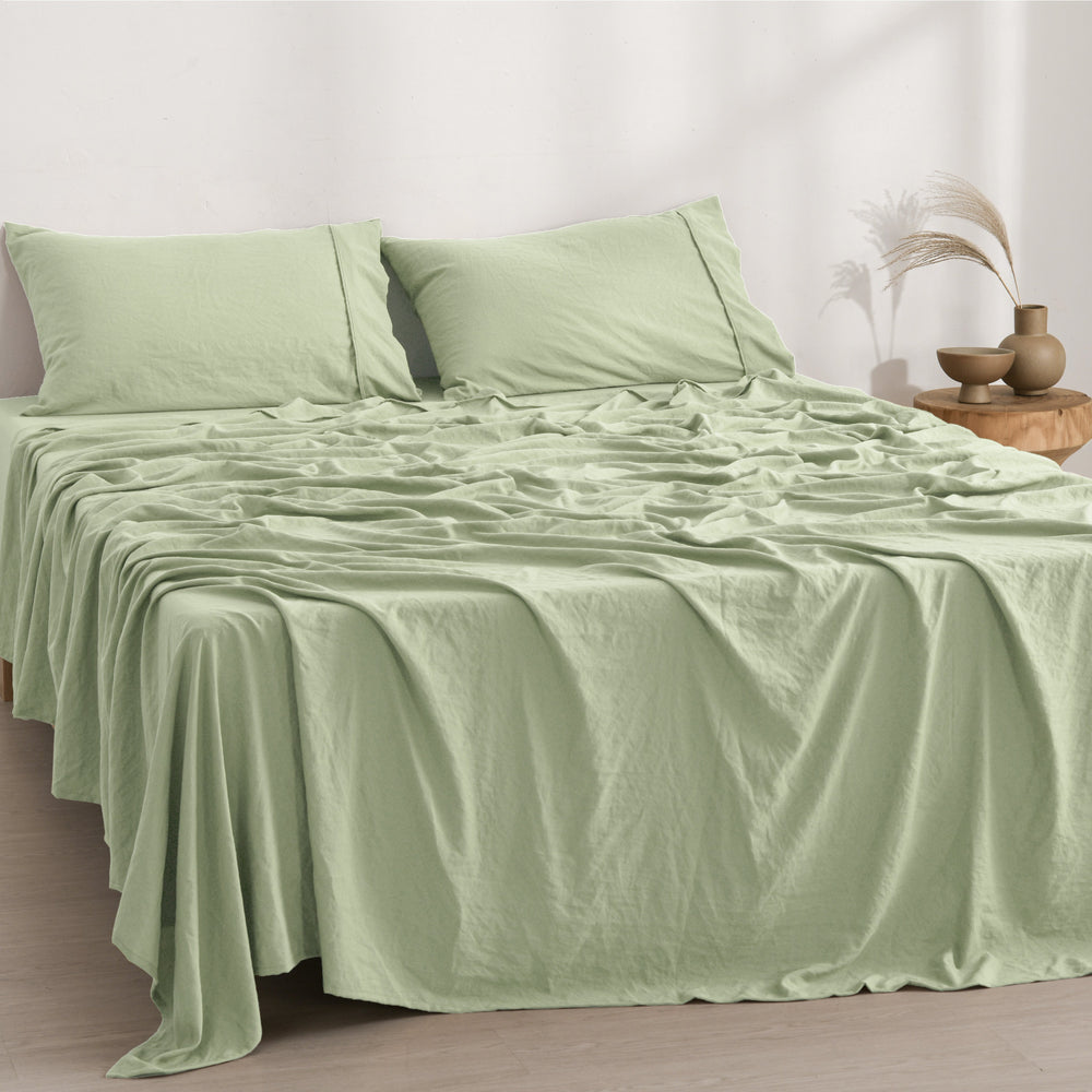 
                      
                        Superfine Washed Microfibre Sheet Set Sage Green
                      
                    