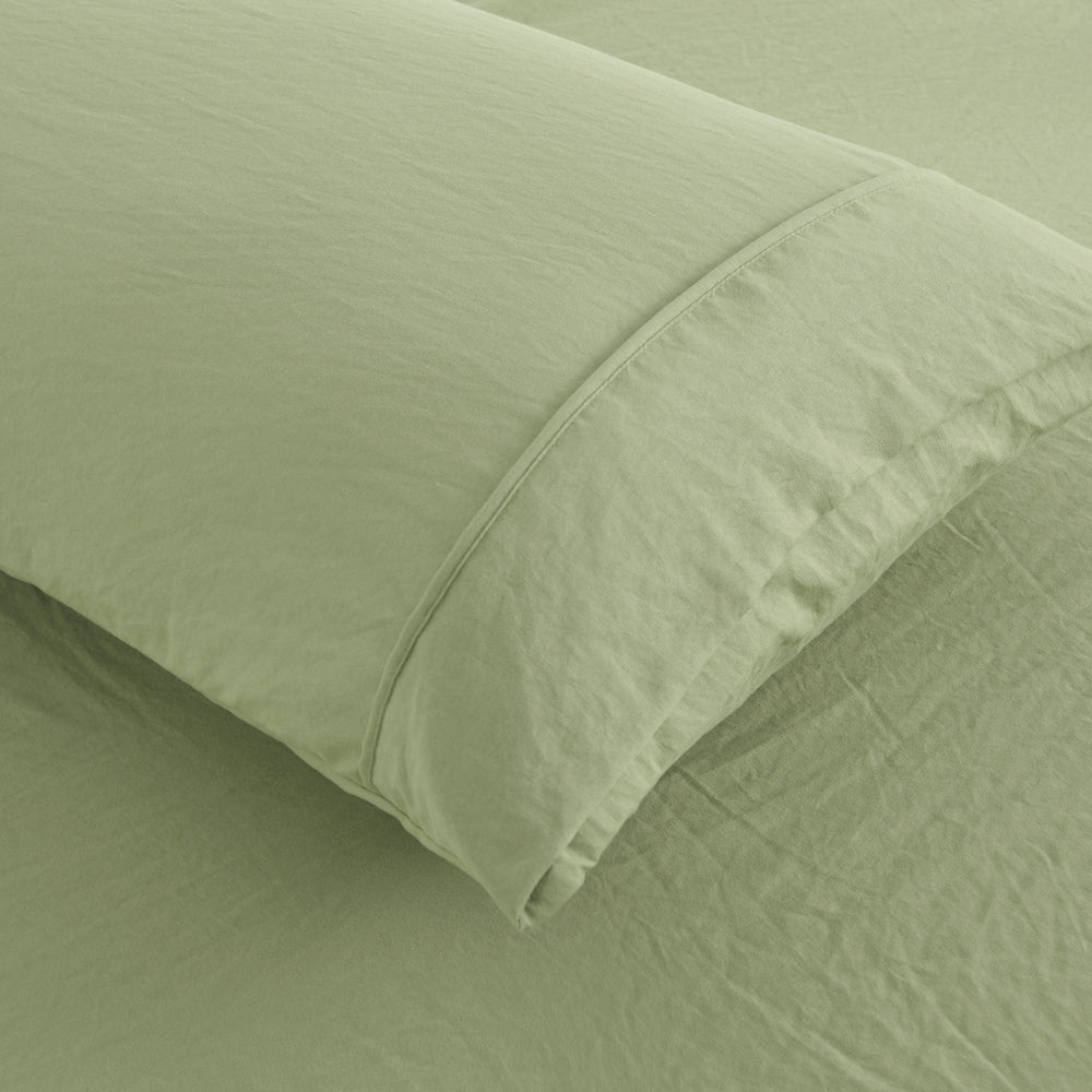 
                      
                        Superfine Washed Microfibre Standard Pillowcase Twin Pack - Sage Green
                      
                    