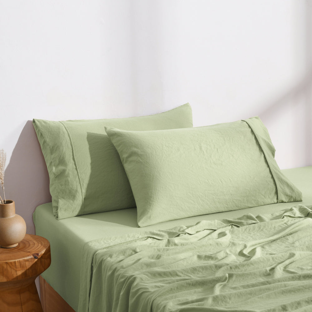 
                      
                        Superfine Washed Microfibre Standard Pillowcase Twin Pack - Sage Green
                      
                    