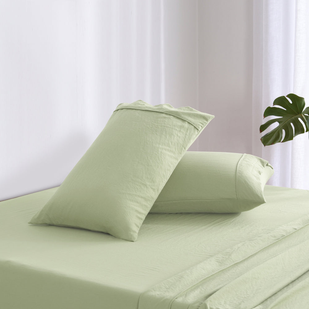 
                      
                        Superfine Washed Microfibre Standard Pillowcase Twin Pack - Sage Green
                      
                    