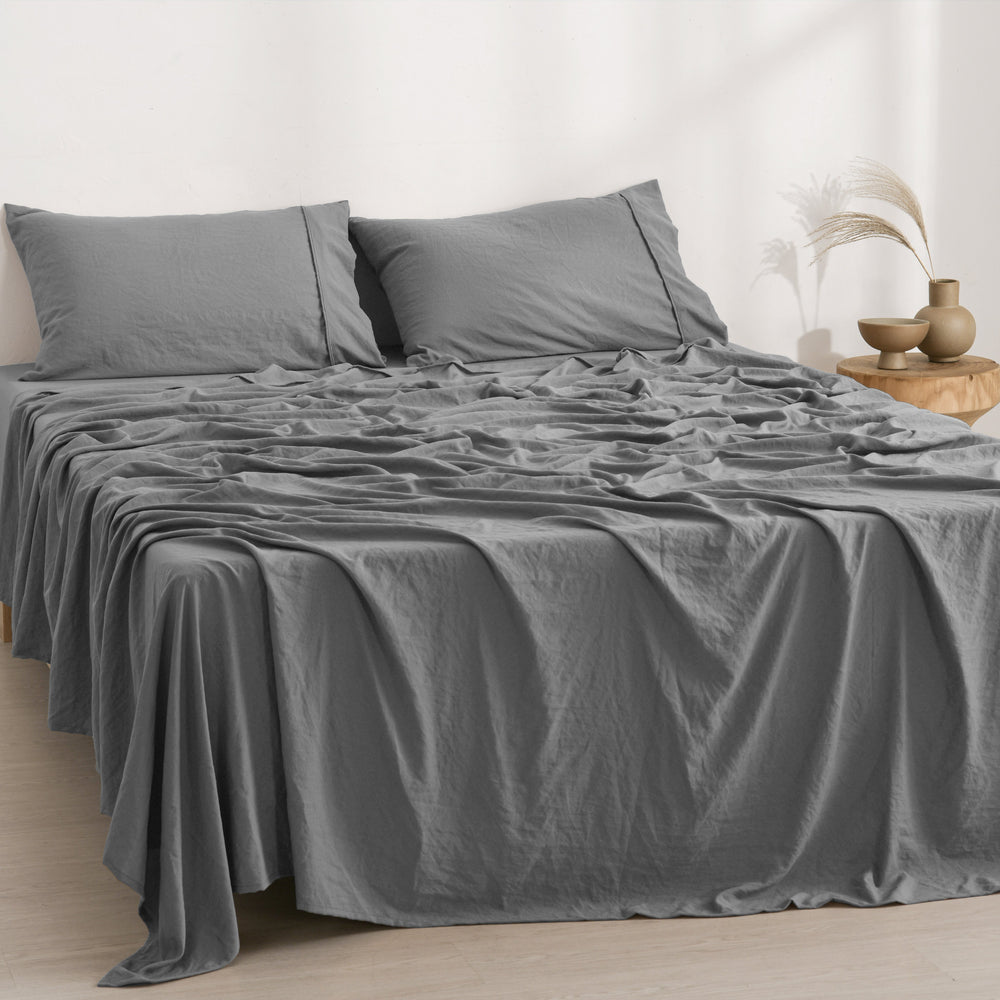 
                      
                        Superfine Washed Microfibre  Sheet Set Charcoal
                      
                    