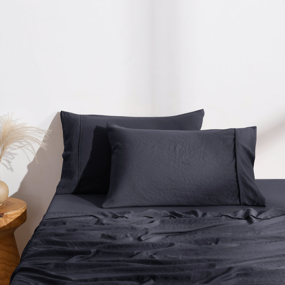 
                      
                        Superfine Washed Microfibre Standard Pillowcase Twin Pack - Navy
                      
                    