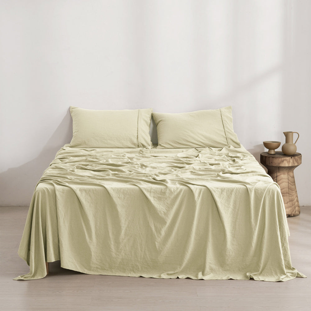 Superfine Washed Microfibre  Sheet Set Natural