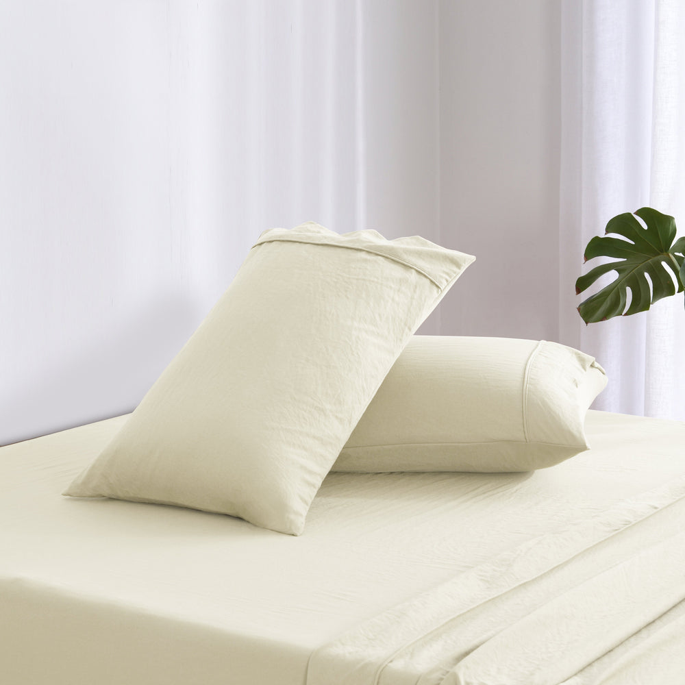 
                      
                        Superfine Washed Microfibre Standard Pillowcase Twin Pack - Natural
                      
                    