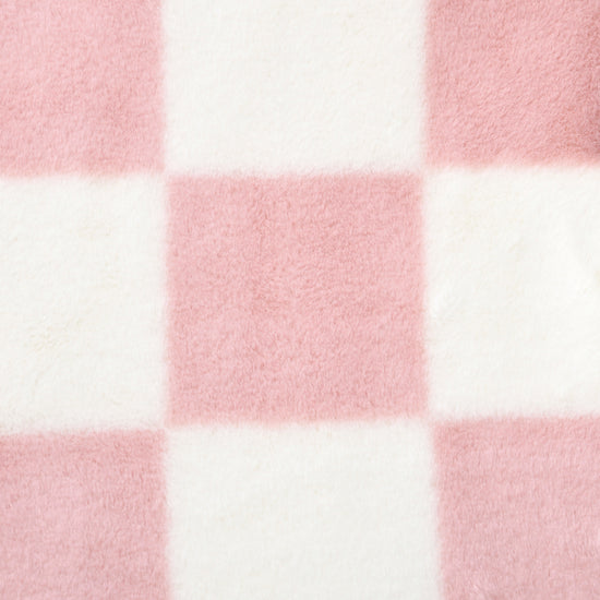 Checkered Plush Heated Throw Pink & Cream