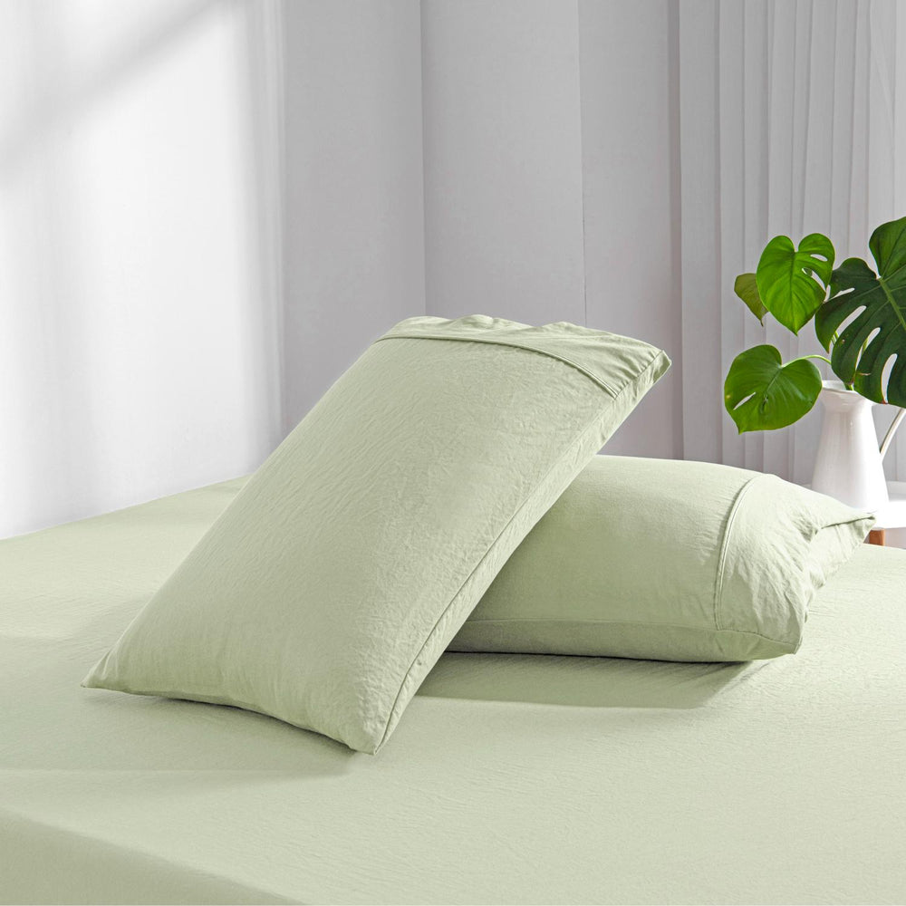 
                      
                        Superfine Washed Microfibre Combo Fitted Sheet Set Sage Green
                      
                    