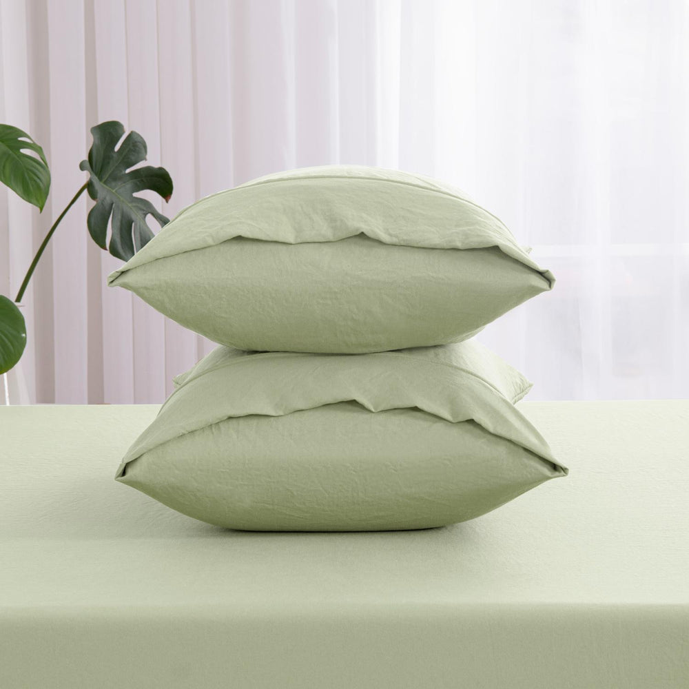 
                      
                        Superfine Washed Microfibre Combo Fitted Sheet Set Sage Green
                      
                    