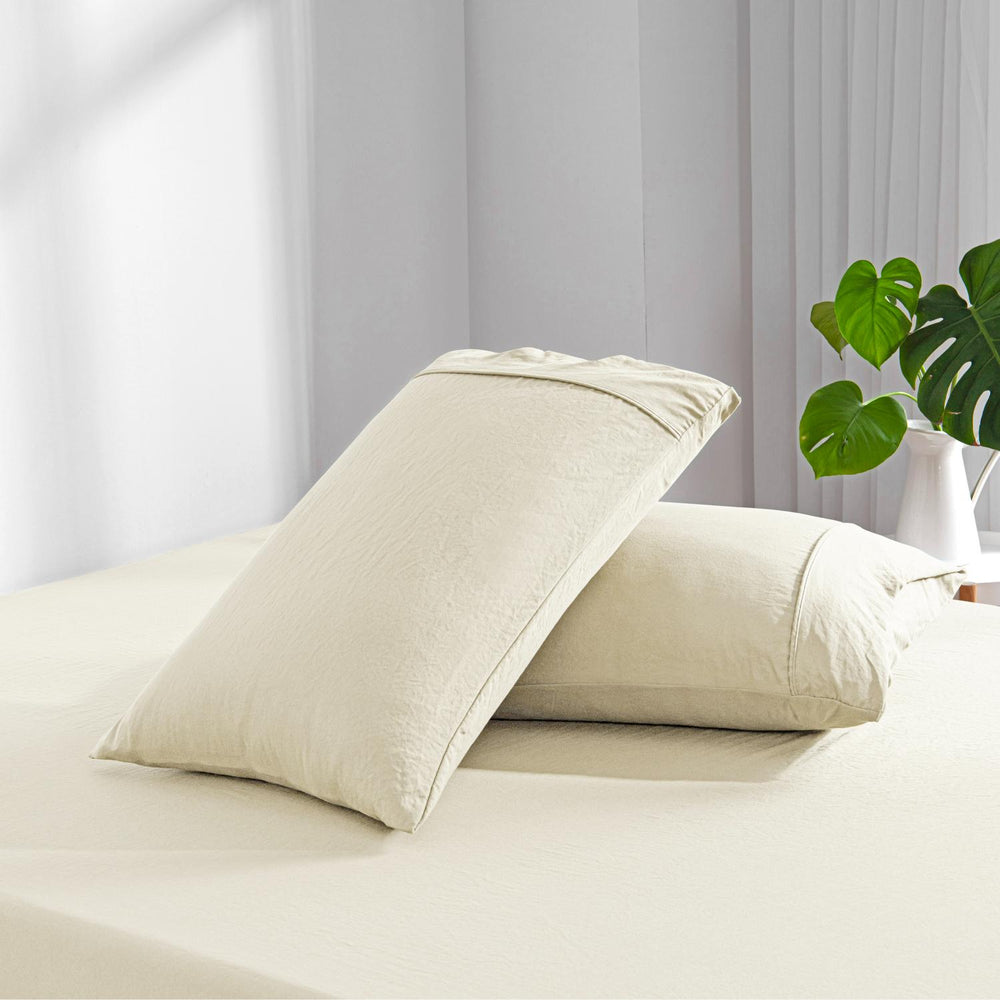 
                      
                        Superfine Washed Microfibre Combo Fitted Sheet Set Natural
                      
                    