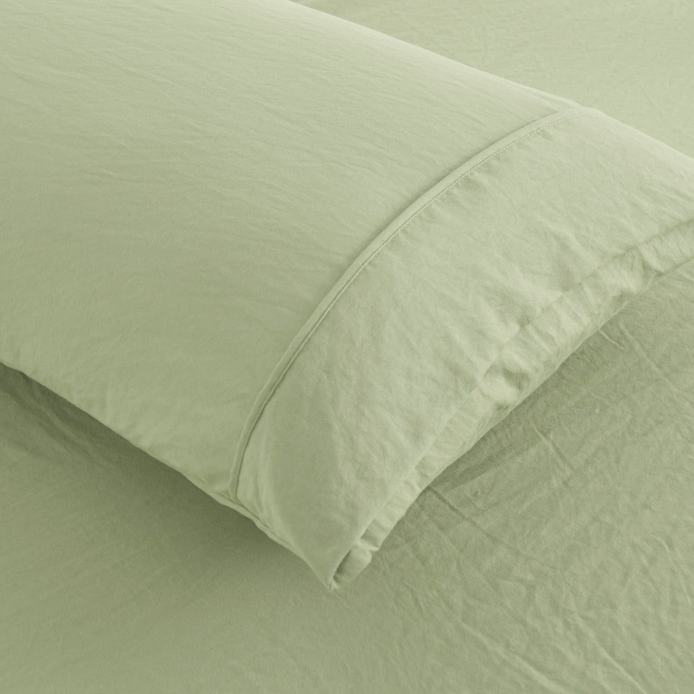 
                      
                        Superfine Washed Microfibre King Pillowcase Twin Pack Sage Green
                      
                    