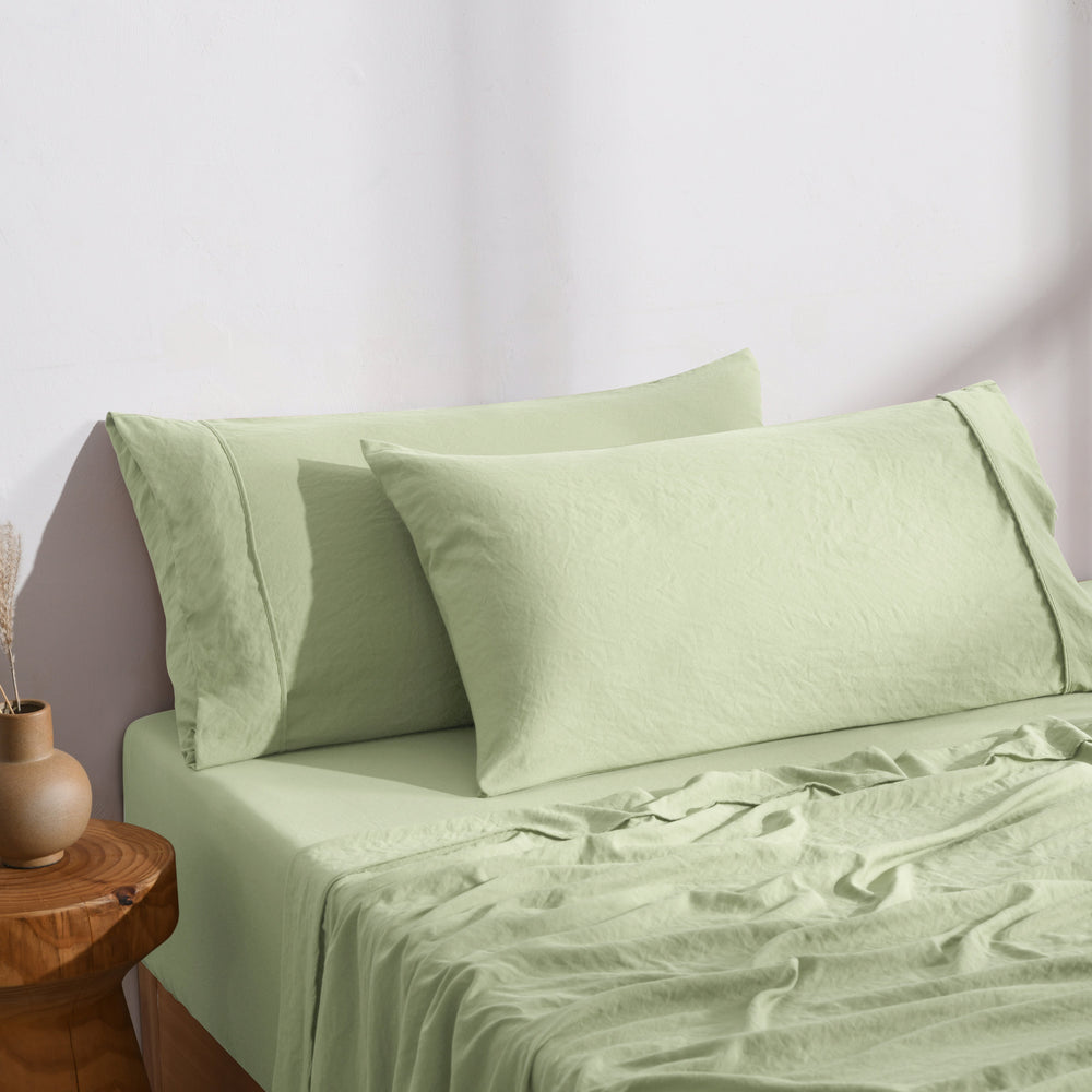 
                      
                        Superfine Washed Microfibre King Pillowcase Twin Pack Sage Green
                      
                    