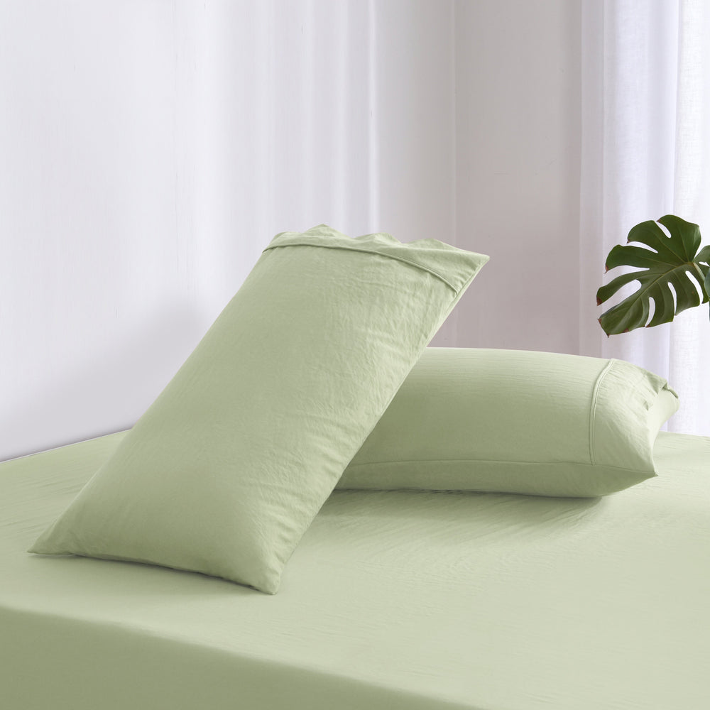 
                      
                        Superfine Washed Microfibre King Pillowcase Twin Pack Sage Green
                      
                    