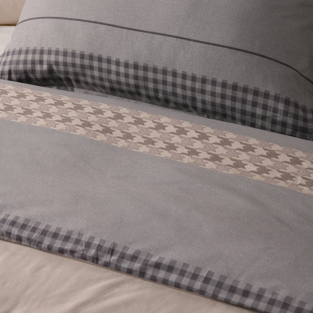 
                      
                        Kumiko 100% Cotton Reversible Quilt Cover Set Grey
                      
                    