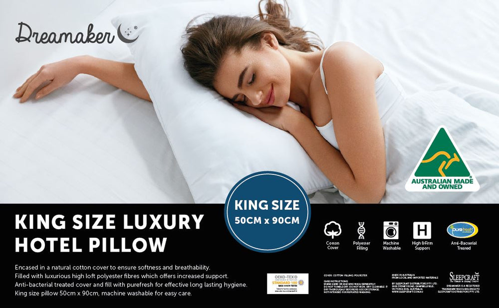 
                      
                        Australian Made King Size Pillow with Hypo-allergenic Cover
                      
                    