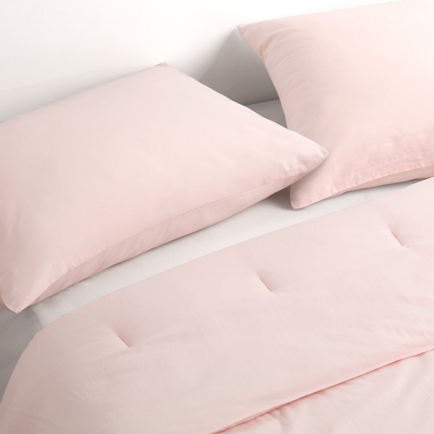 225TC Cotton Washed Comforter Set Pink