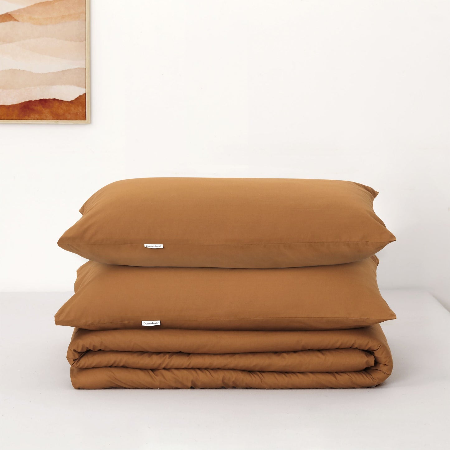 225TC Cotton Washed Comforter Set Rust Orange