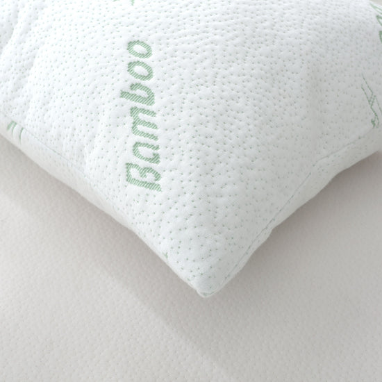 260gsm Bamboo Knitted Cot Waterproof Pillow Protector White 2-Pack