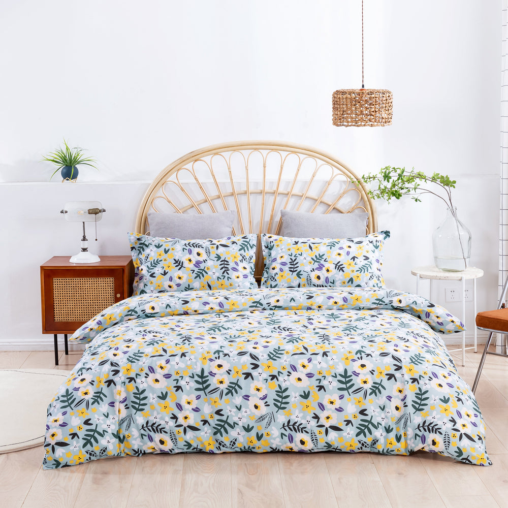 Alice Green 100% Cotton Quilt Cover Set