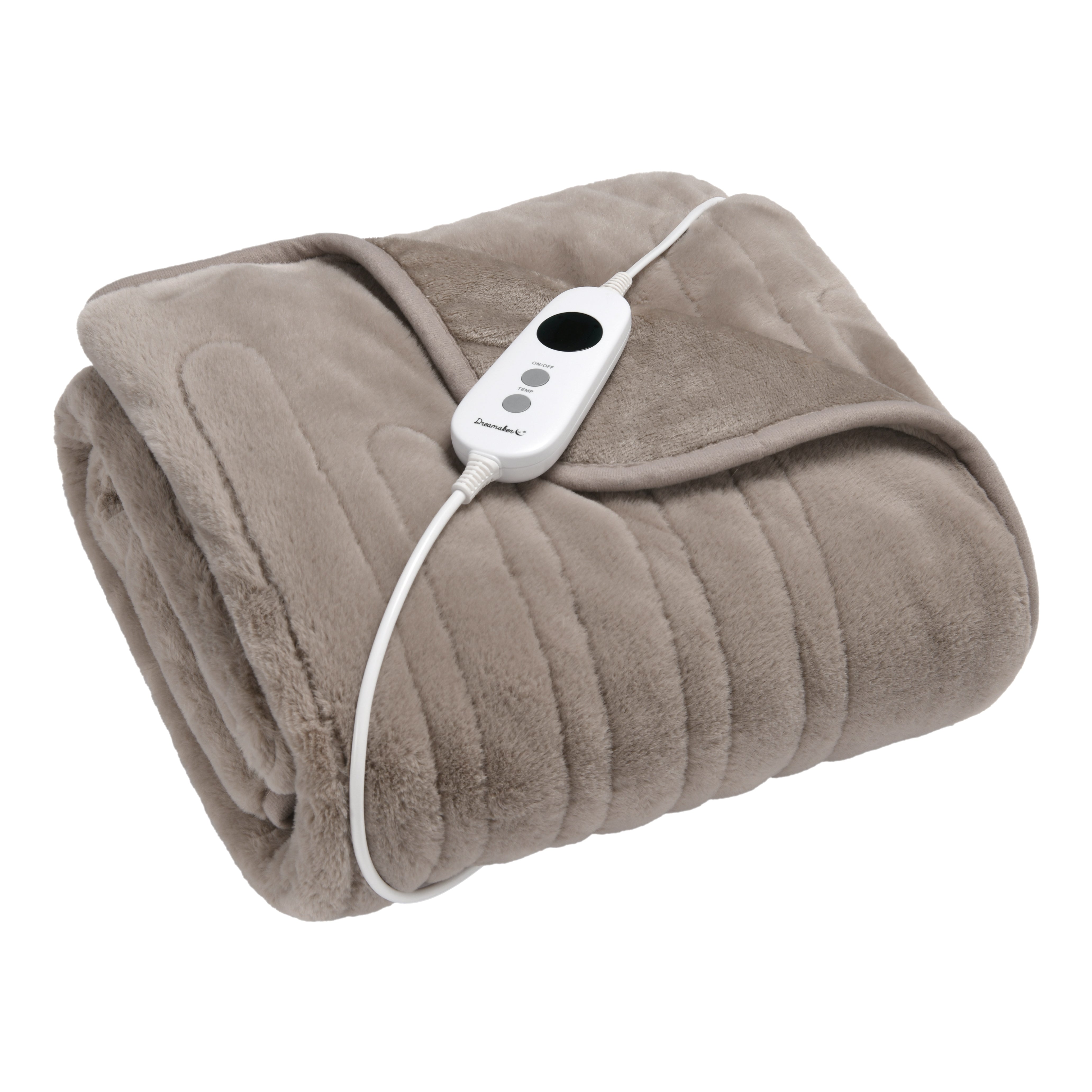Faux Mink Heated Throw Blanket Mocha DreamakerAU