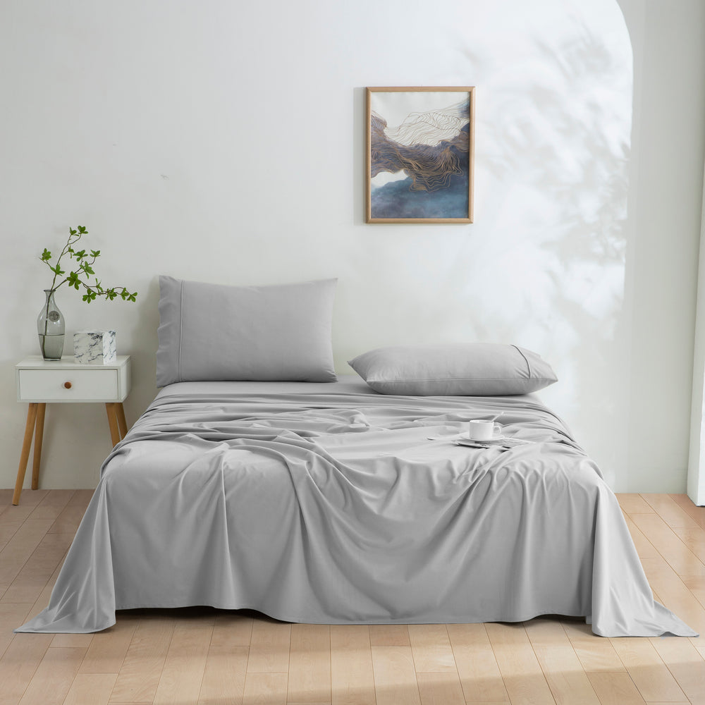 Micro Flannel Sheet Set Silver