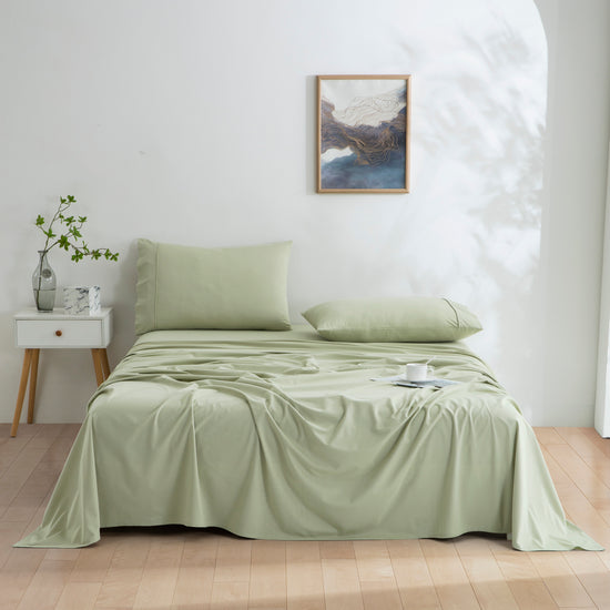 Moss Green Pure Cotton Bed Sheets, beddie.com.au