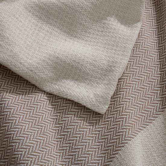 Herringbone 100% Cotton Quilt Cover Set Natural - Cream