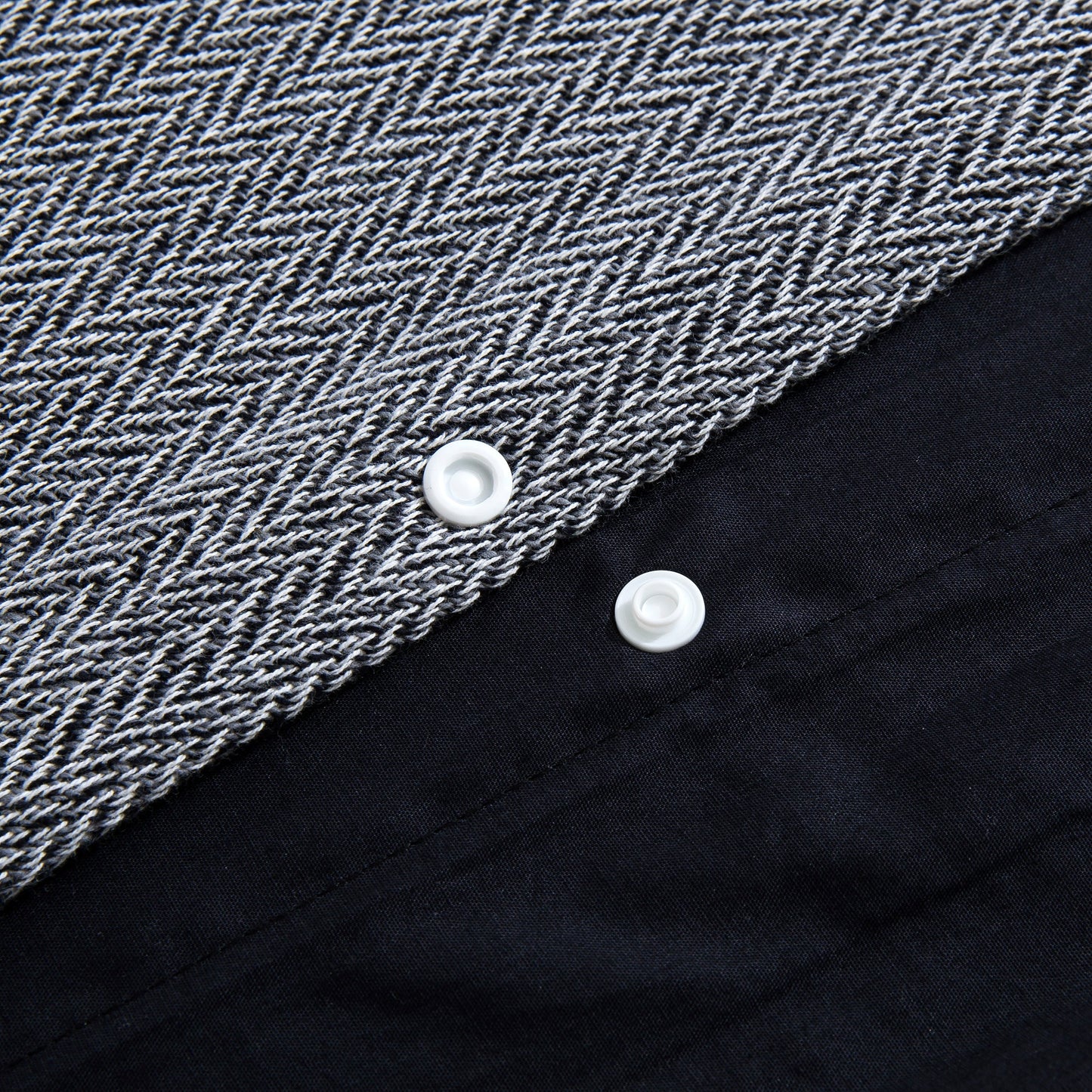 Herringbone 100% Cotton Quilt Cover Set Charcoal - Grey
