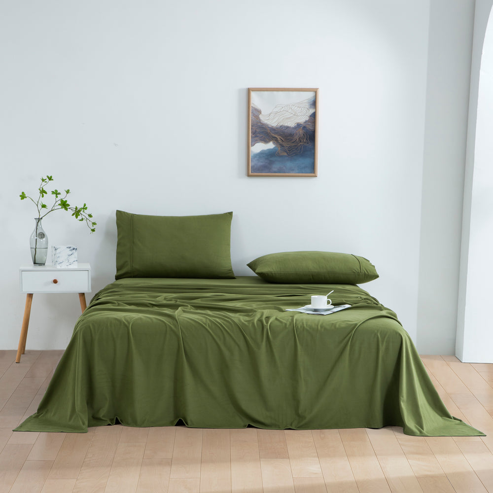 Micro Flannel Sheet Set Olive