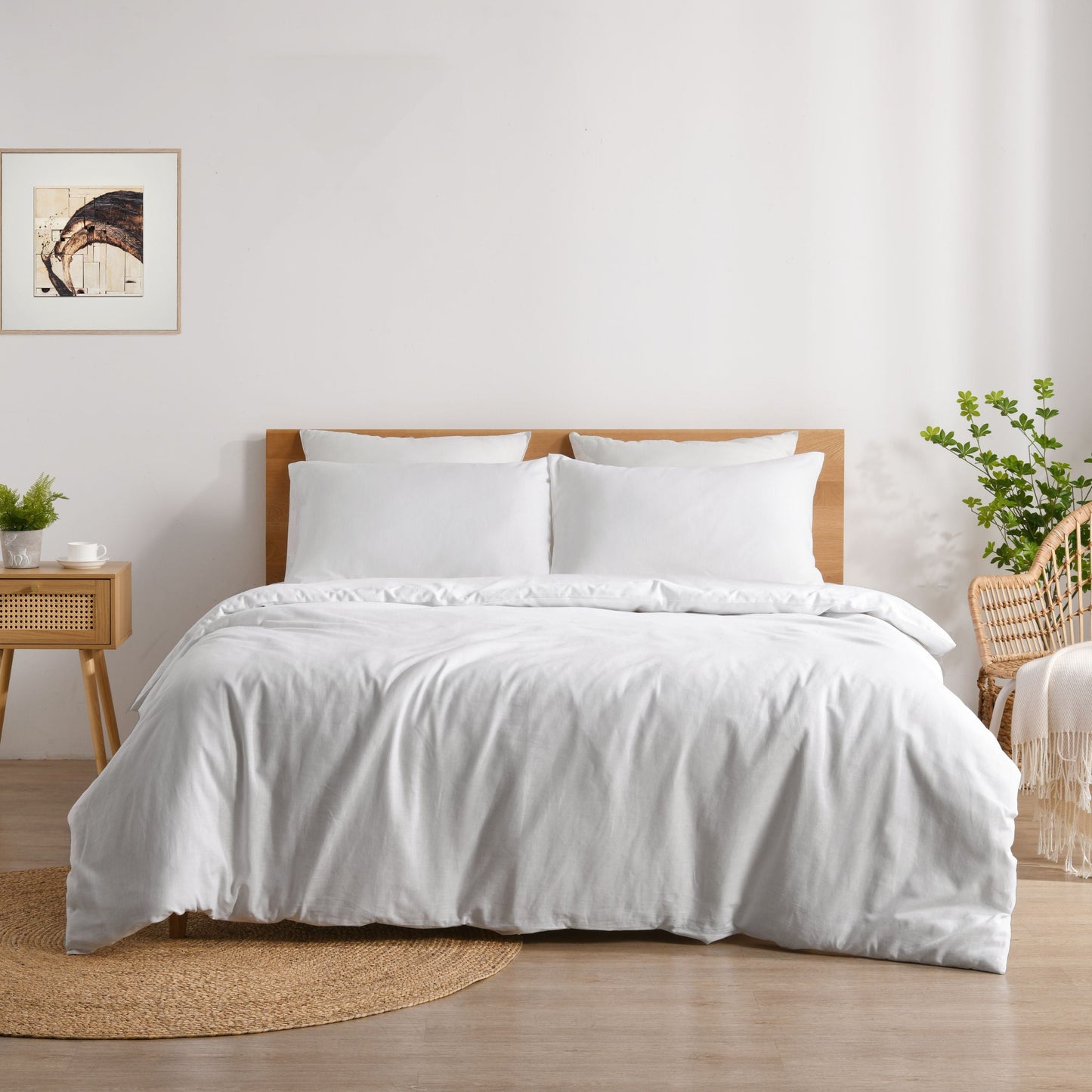 Linen & Cotton Blend Quilt Cover Set White