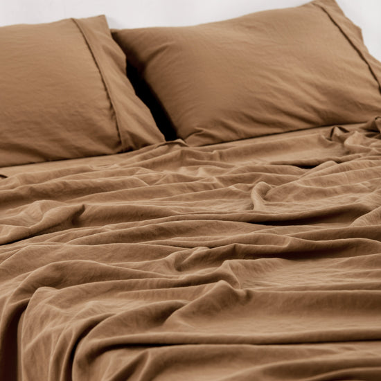 Superfine Washed Microfibre Sheet Set Rust